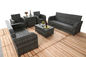6 PCS Chair Back Adjustable Rattan Sofa Set With Powder Coated Steel Frame